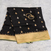 Benarasi Mango Silk Saree in Black & Pista Green | Rumani Dhaage