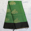 South Soft Silk Saree in Black & Green | Rumani Dhaage