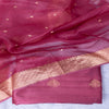 Raw Silk Organza Dupatta Suit Set in Purple & Onion Pink | Rumani Dhaage