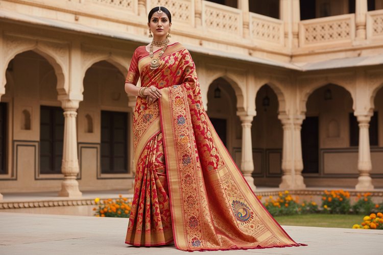 Handcrafted Banarasi silk and traditional weaving for special occasions