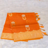 Benarasi Kora Organza Saree in Fanta Orange | Rumani Dhaage