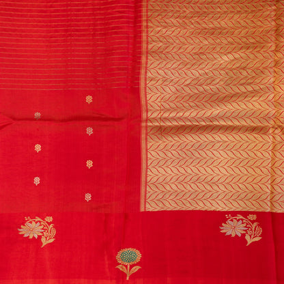 Benarasi Mango Silk Saree with Meena Work in Red | Rumani Dhaage