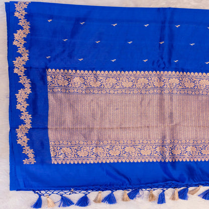 Benarasi Mango Silk Saree in Royal Blue | Rumani Dhaage