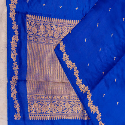 Benarasi Mango Silk Saree in Royal Blue | Rumani Dhaage