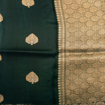 Benarasi Kora Organza Saree in Green | Rumani Dhaage