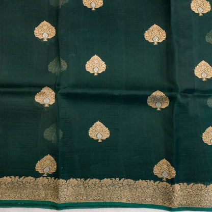Benarasi Kora Organza Saree in Green | Rumani Dhaage