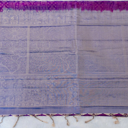 South Silk Brocade Saree in Magenta & Purple | Rumani Dhaage