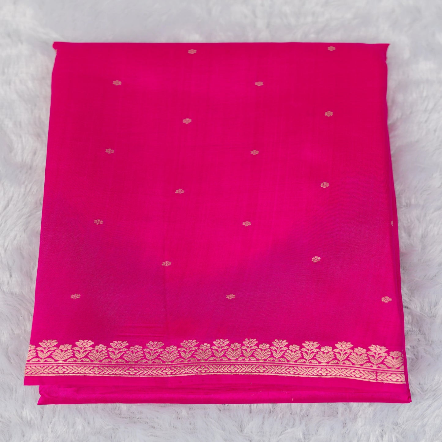 Benarasi Mango Silk Saree in Hot Pink | Rumani Dhaage