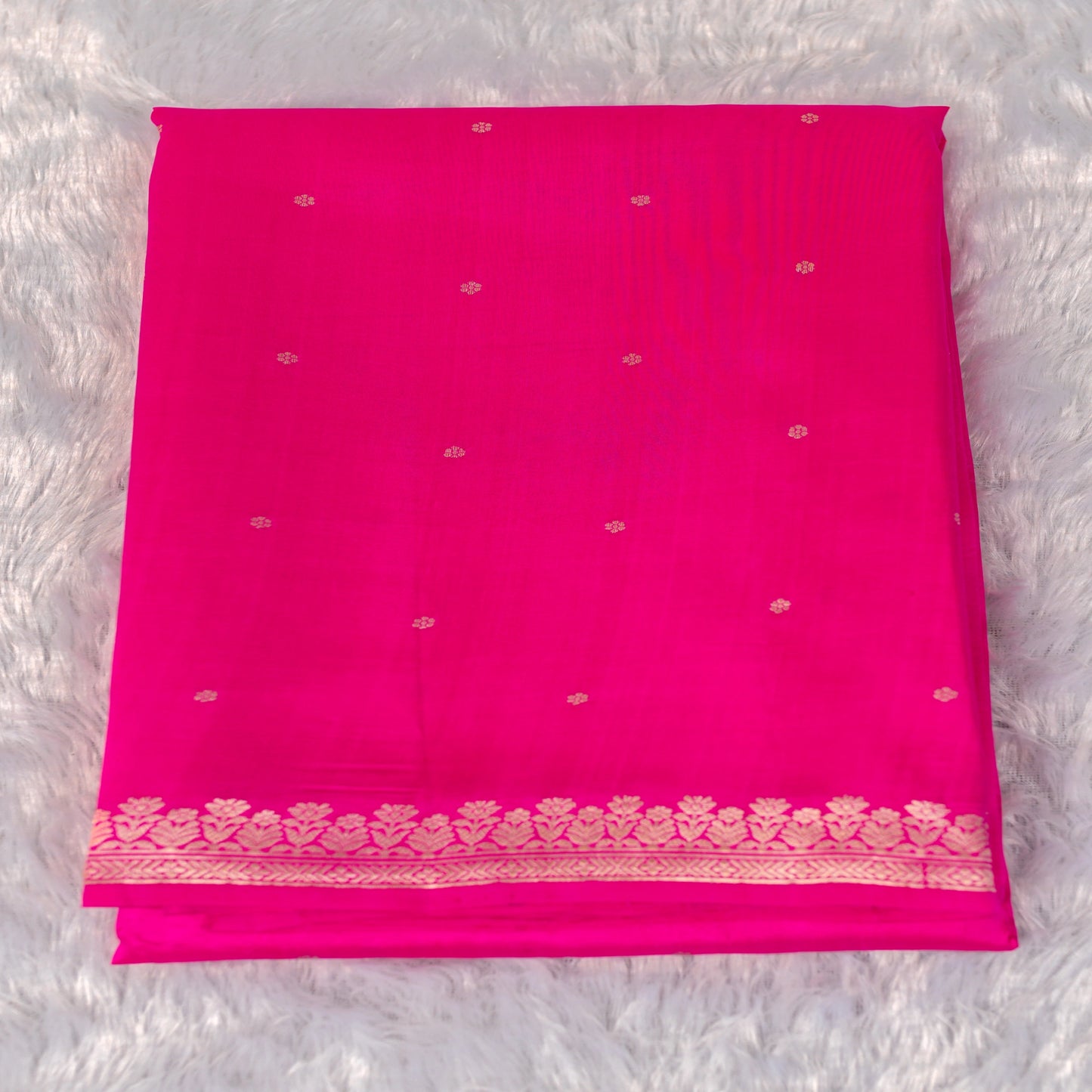 Benarasi Mango Silk Saree in Hot Pink | Rumani Dhaage