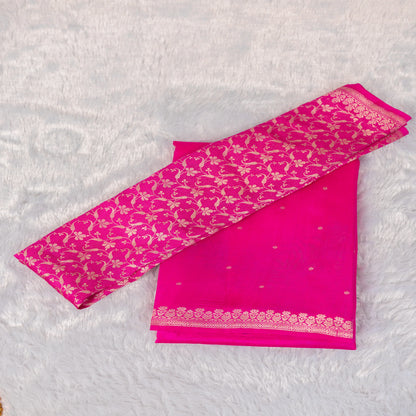 Benarasi Mango Silk Saree in Hot Pink | Rumani Dhaage