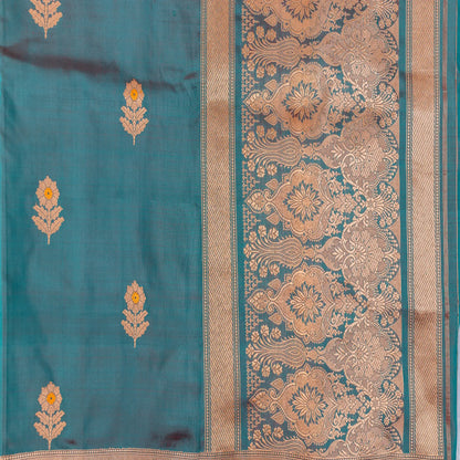 Benarasi Katan Silk Saree in Green | Rumani Dhaage
