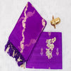 Raw Silk Leheriya Suit Set in Purple | Rumani Dhaage