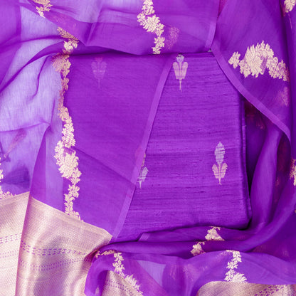 Purple fabric with gold embroidery