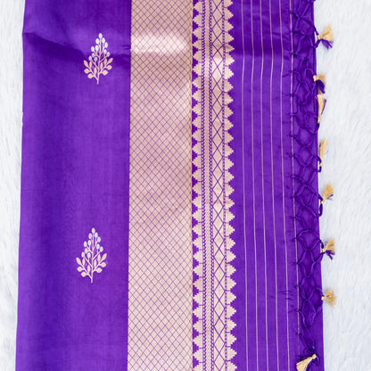 Benarasi Mango Silk Saree in Purple | Rumani Dhaage