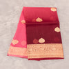 Benarasi Kora Organza Ombre Saree in Peach & Maroon | Rumani Dhaage