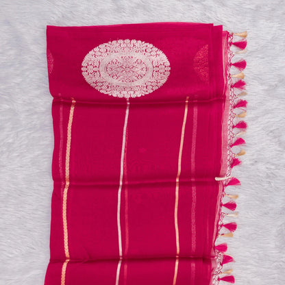 Benarasi Kora Organza Saree in Maroon | Rumani Dhaage