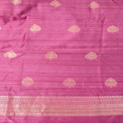 Raw Silk Organza Dupatta Suit Set in Purple & Onion Pink | Rumani Dhaage